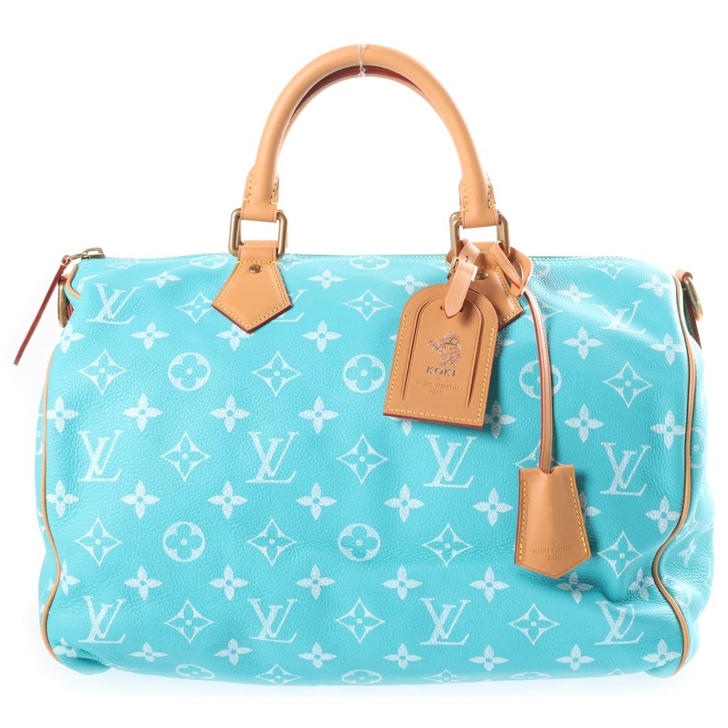 LOUIS VUITTON(ルイヴィトン) Speedy Bandouliere スピーディ P9 バンドリエール 40 モノグラム レザーボストンバッグ ショルダーバッグ 2WAY ターコイズ ゴールド金具 M11564