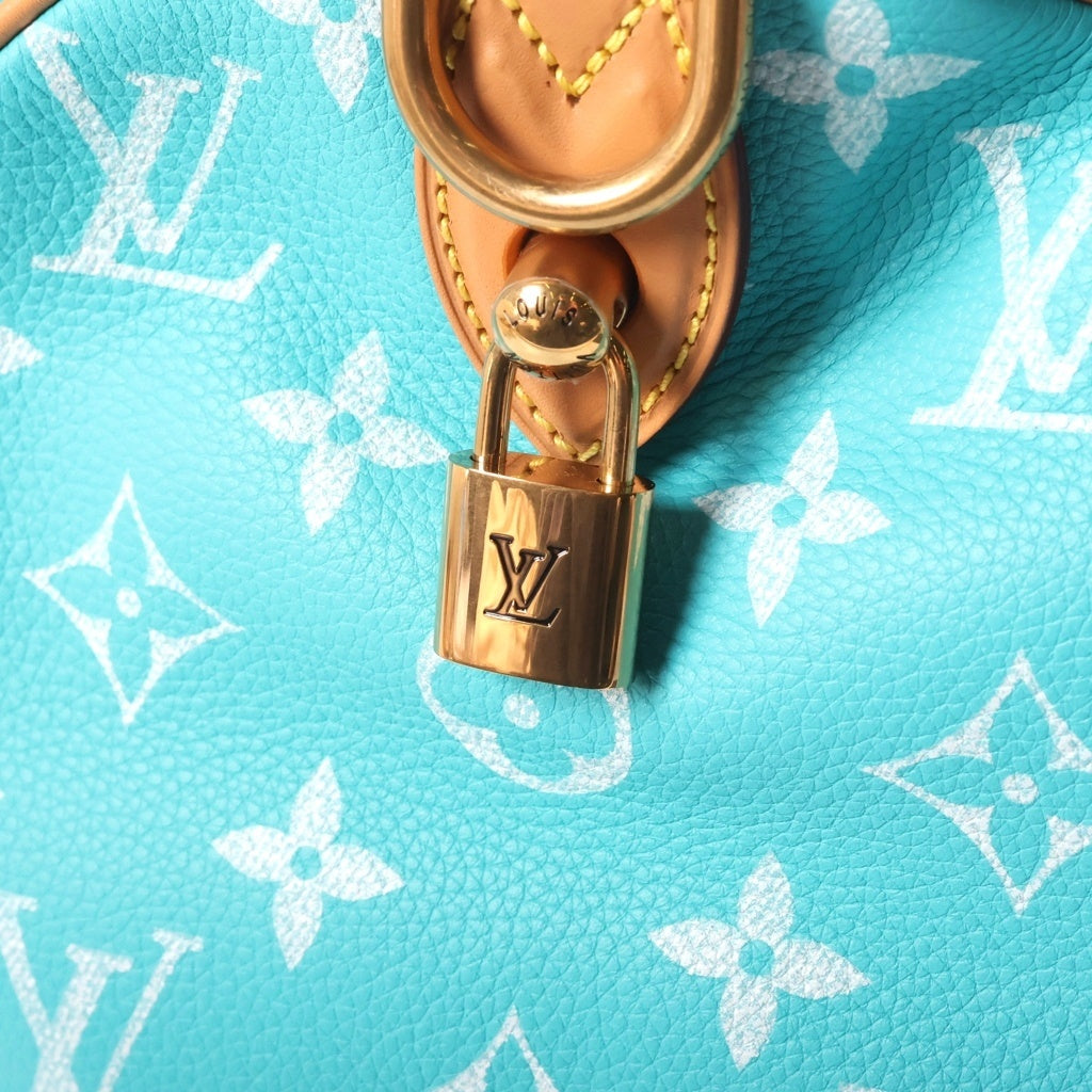 LOUIS VUITTON(ルイヴィトン) Speedy Bandouliere スピーディ P9 バンドリエール 40 モノグラム レザーボストンバッグ ショルダーバッグ 2WAY ターコイズ ゴールド金具 M11564