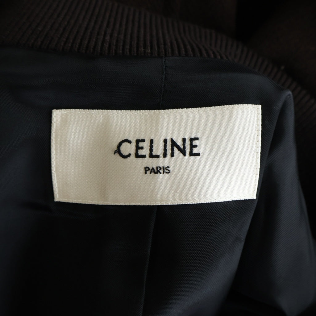 CELINE(セリーヌ) 19AW ロゴ刺繍 ウール テディジャケット レディース ブラウン 2V679896C