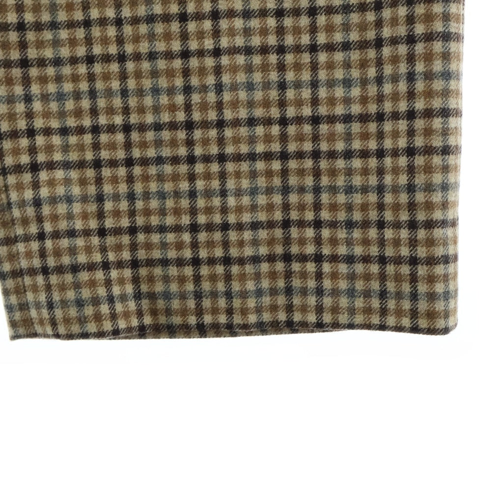 CELINE(セリーヌ) カシミヤウール チェック柄 イージースラックスパンツ レディース ブラウン 2P787518R