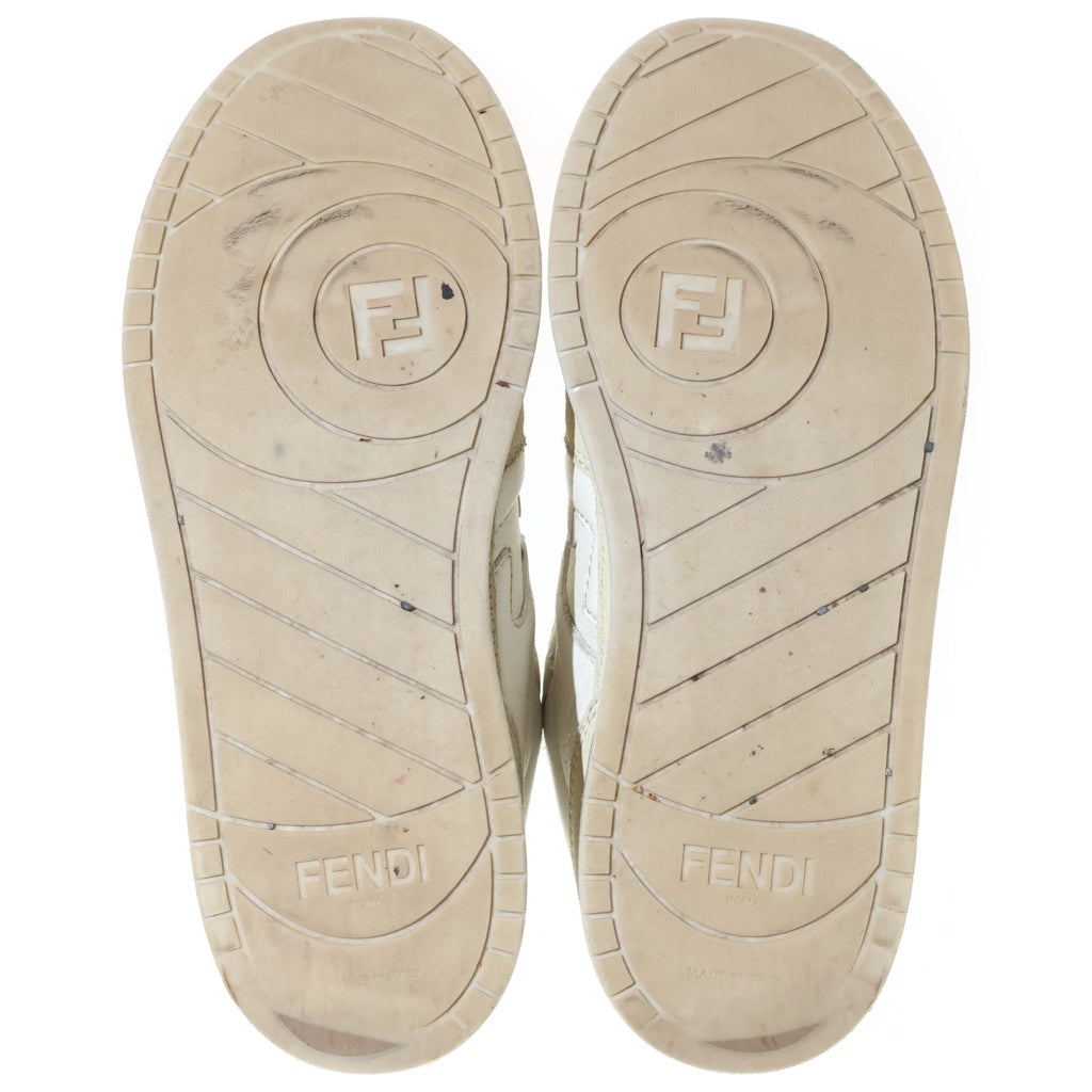 FENDI(フェンディ) MATCH SNEAKERS マッチ サイドロゴ レザーローカットスニーカー レディース ホワイト/ブラウン AHH2F1FZB