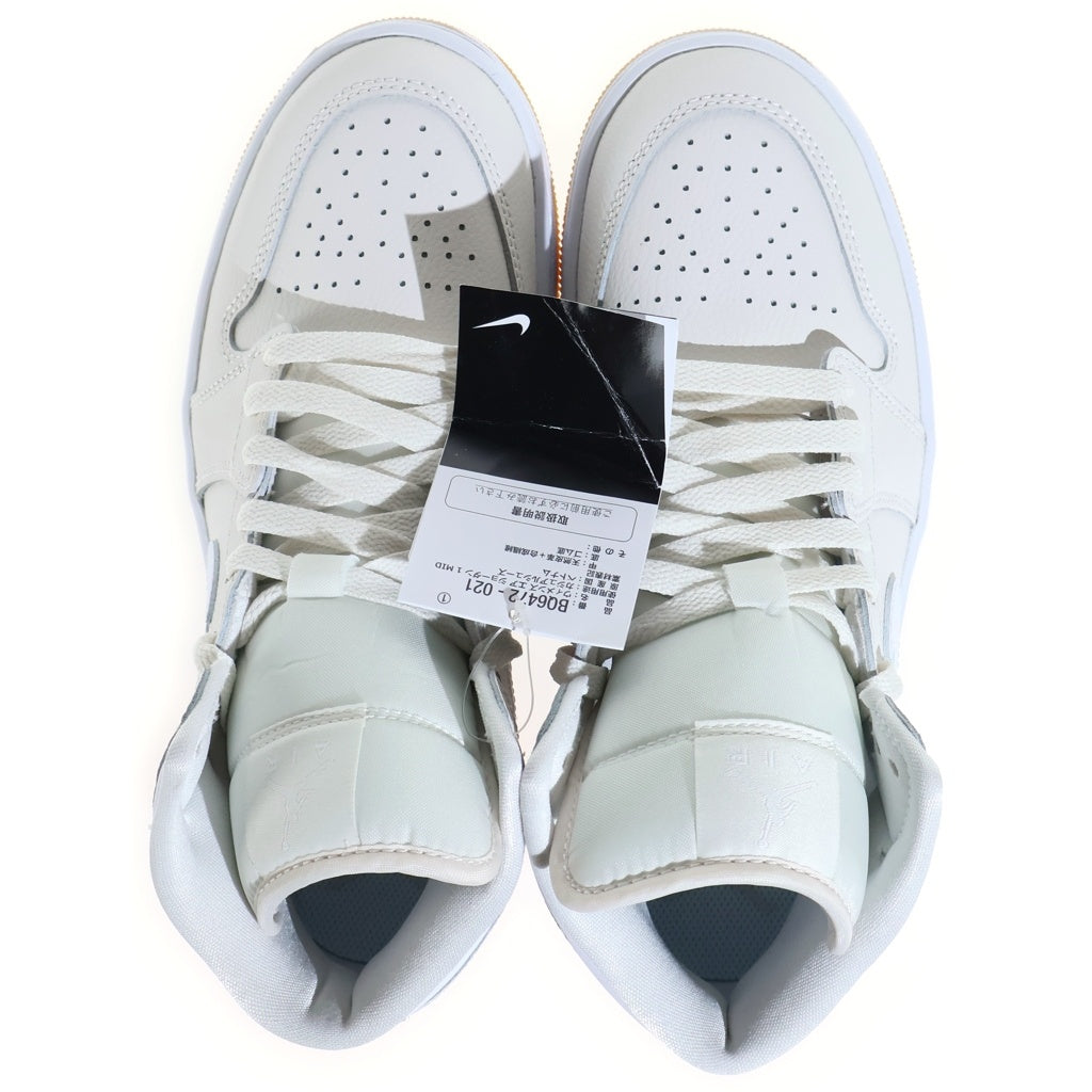 NIKE(ナイキ) WMNS AIR JORDAN 1 MID PHANTOM ウィメンズ エアジョーダン ファントム ミッドカットスニーカー アイボリー US8/25cm BQ6472-021 レディース