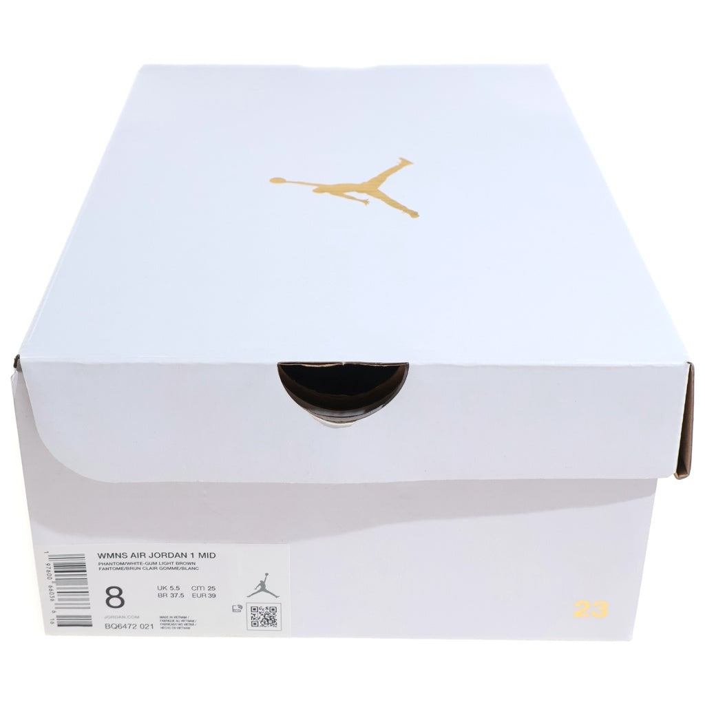 NIKE(ナイキ) WMNS AIR JORDAN 1 MID PHANTOM ウィメンズ エアジョーダン ファントム ミッドカットスニーカー アイボリー US8/25cm BQ6472-021 レディース