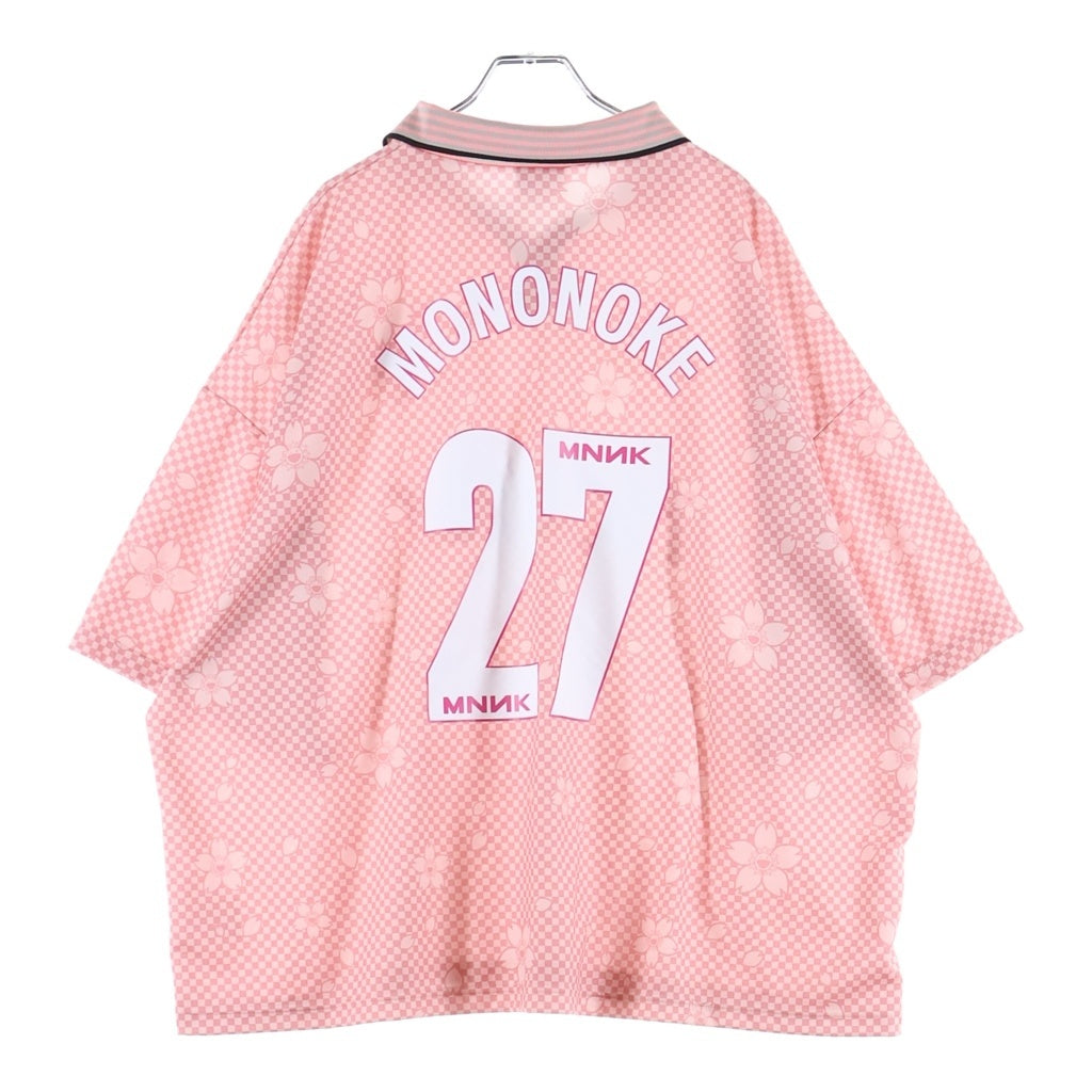 NO BRAND(ノーブランド) MONONOKE MADE (モノノケメイド) SOCCER SHIRT SAKURA 桜デザイン 半袖 サッカー ゲームシャツ ピンク MT-MK8-0000-011