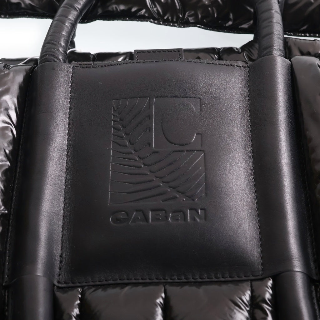 CABaN(キャバン) ×Patricia Urquiola ブランドロゴ ナイロン キルティング トートバッグ ショルダーバッグ ブラック 49-03-31-03001