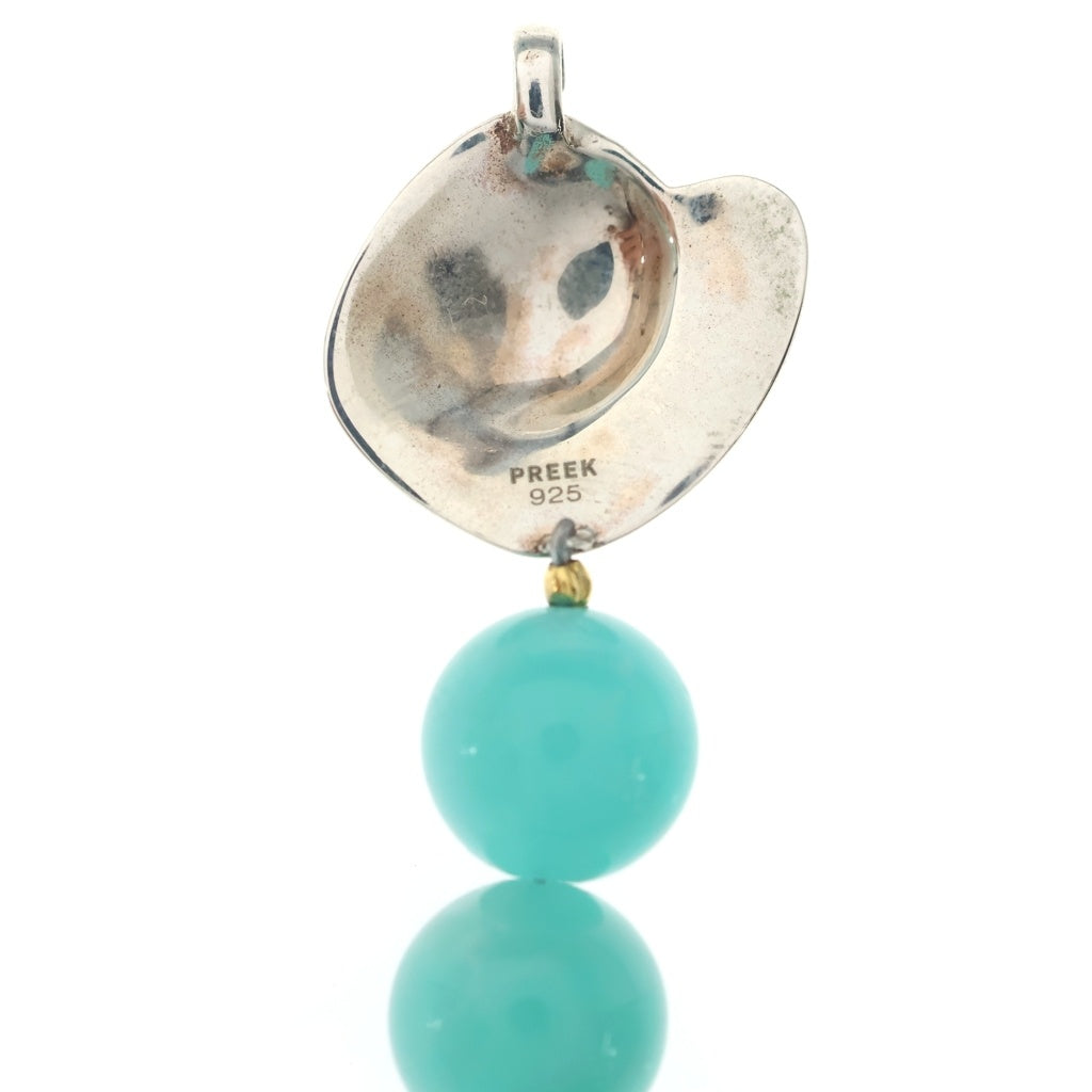 Preek(プリーク) AMAZONITE NECKLACE アマゾナイト ラウンドストーン シルバー金具 ネックレス ブルー 1882-6-990943 レディース