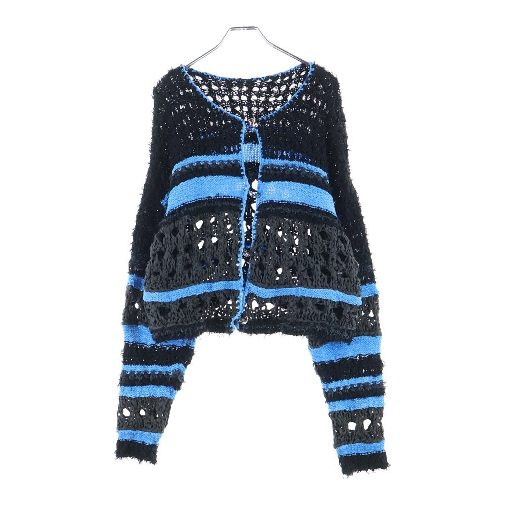 MAISON SPECIAL(メゾンスペシャル) HAND-KNITTED CARDIGAN メッシュ ハンドニット カーディガン レディース ブラック/ブルー 21252365705