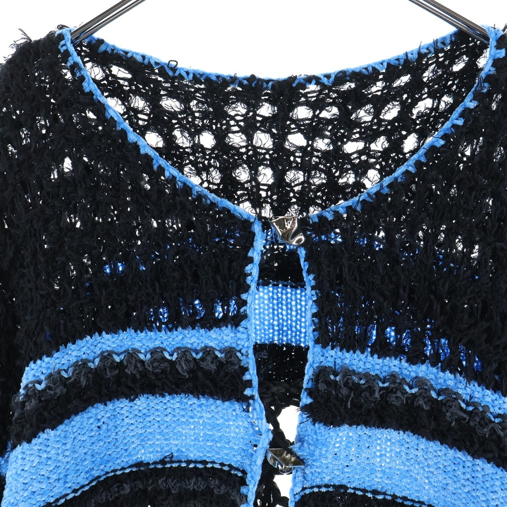 MAISON SPECIAL(メゾンスペシャル) HAND-KNITTED CARDIGAN メッシュ ハンドニット カーディガン レディース ブラック/ブルー 21252365705