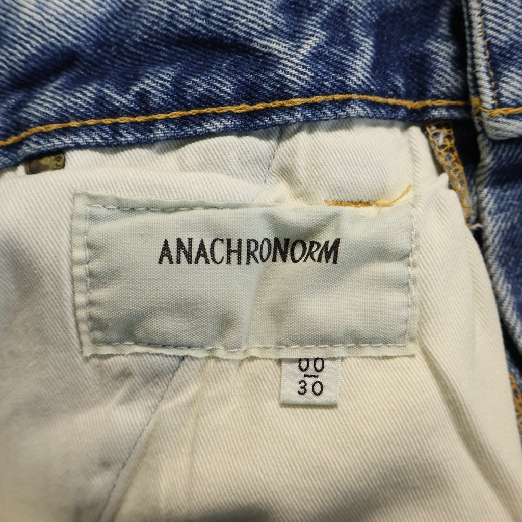 anachronorm(アナクローム) BLEACH DESIGN 80's WIDE DENIM PANTS ブリーチデザイン ワイドデニムパンツ インディゴ AN286