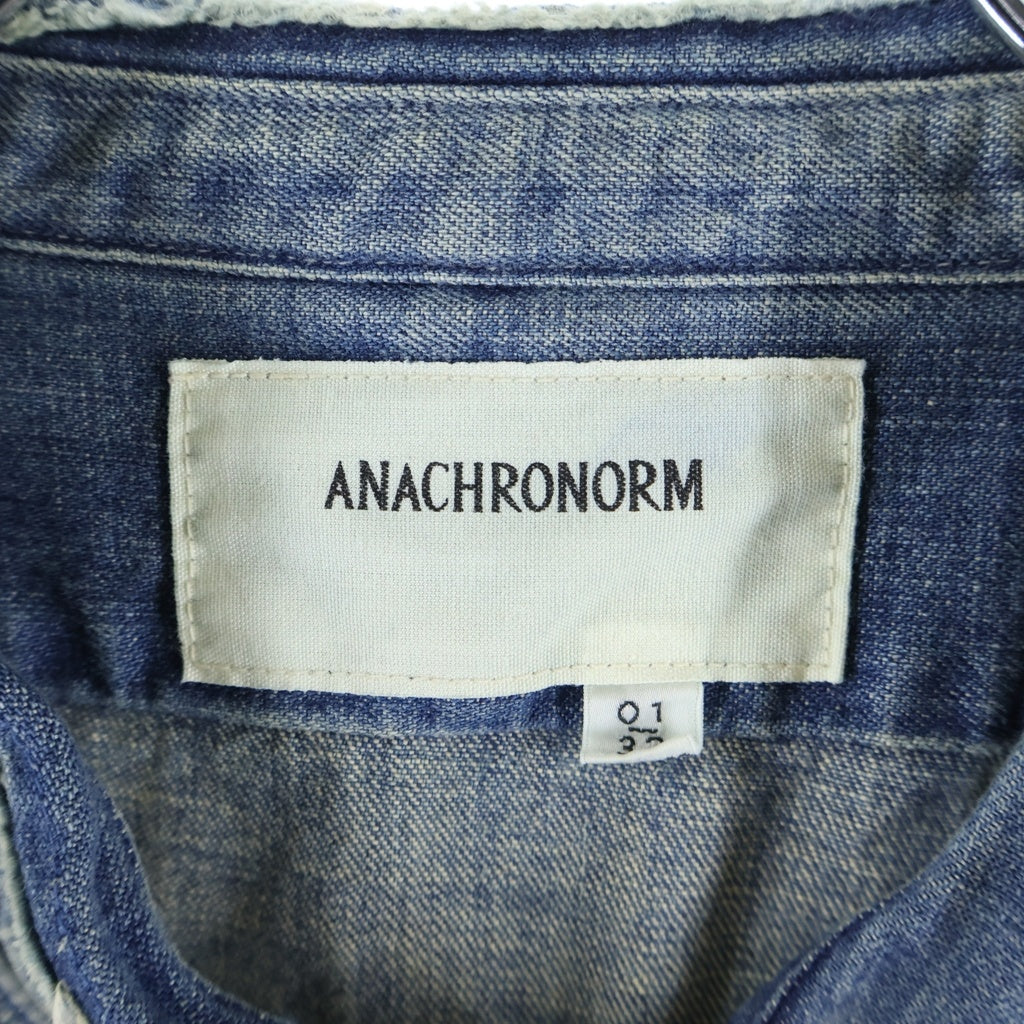anachronorm(アナクローム) 22AW REMAKED ReSIZE WORK SHIRT リメイクド リサイズ ワークデニム長袖シャツ インディゴ AN193-R
