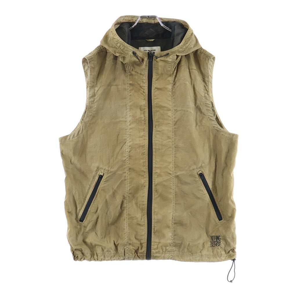 anachronorm(アナクローム) UTILITY NYLON VEST ユーティリティー フーデッドナイロンベスト ジャケット ブラウン AN343