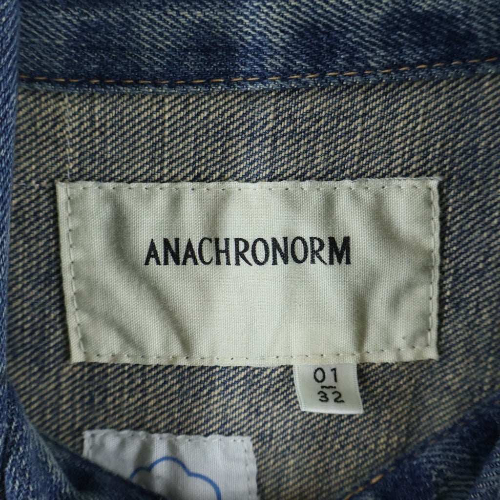 anachronorm(アナクローム) フロントダブルポケット ユーズド加工 デニムジャケット インディゴ
