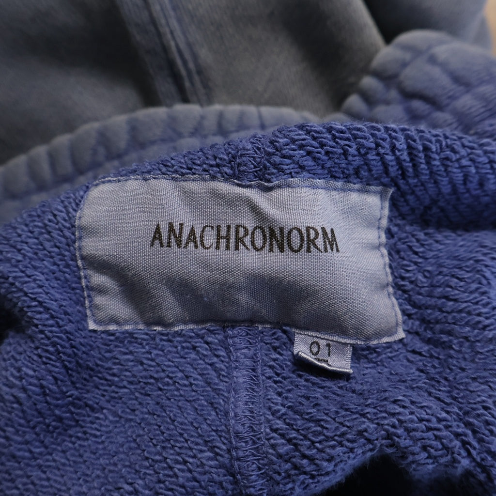 anachronorm(アナクローム) FADED TUCK WIDE SWEAT PANTS フェード タックワイドスウェットパンツ ネイビー AN407-D