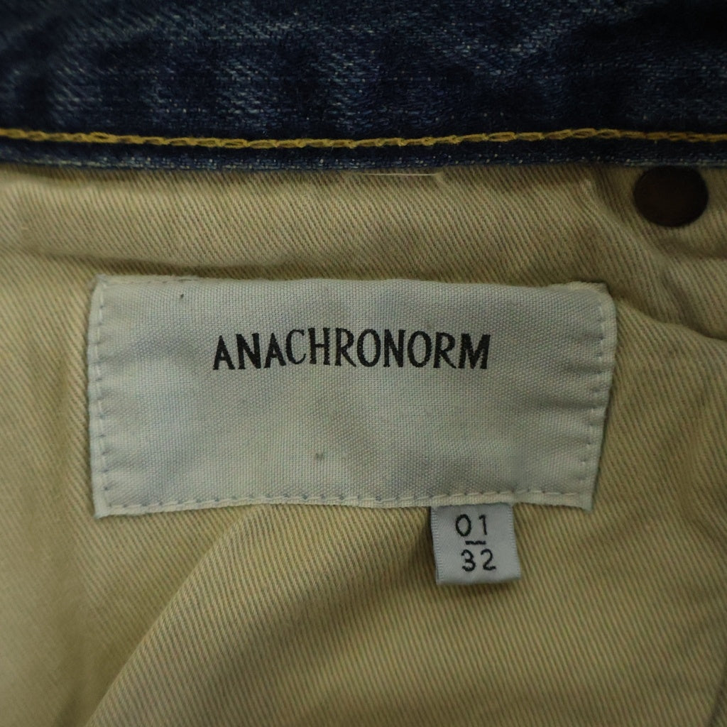 anachronorm(アナクローム) TYPE-α BASIC TAPERED JEANS タイプアルファ ユーズド加工 ベーシックテーパードジーンズ デニムパンツ インディゴ