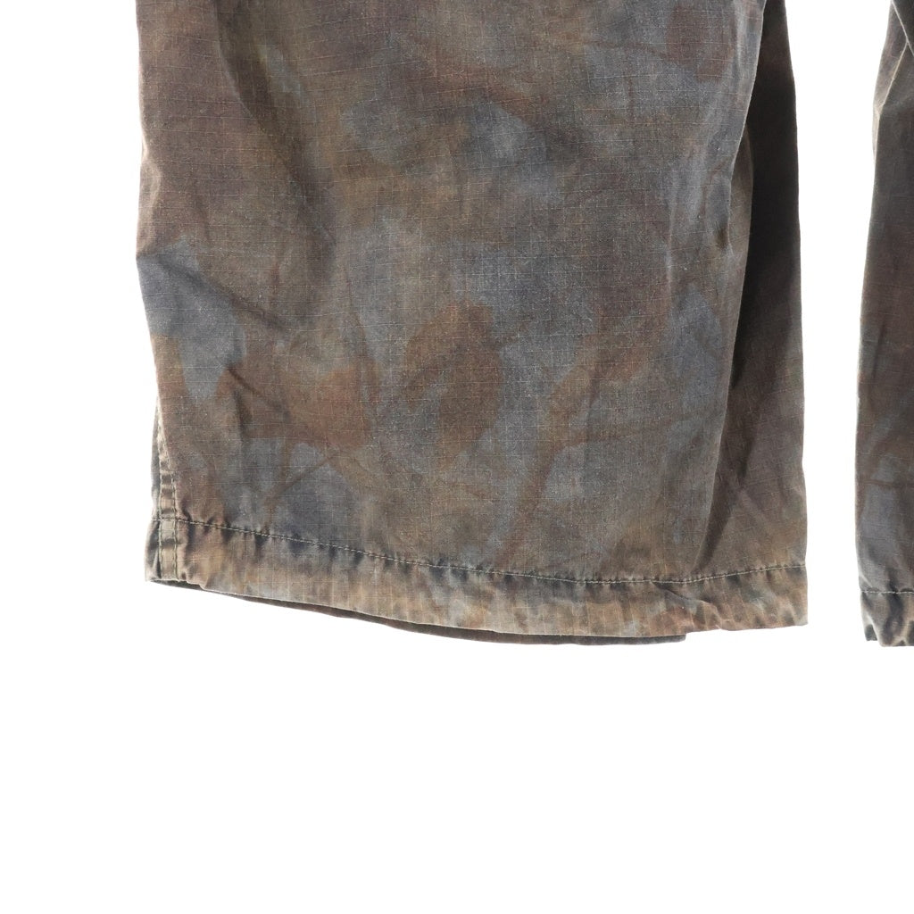 anachronorm(アナクローム) SULFUR BLACK LIP EASY PANTS サルファー ブリーチ加工 リップストップ イージーカーゴパンツ ブラウン AN460