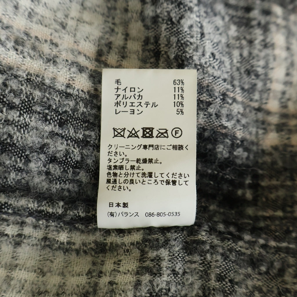 anachronorm(アナクローム) MOHAIR LIKE CARDIGAN モヘアライク チェック カーディガン セーター ニット グレー AN200