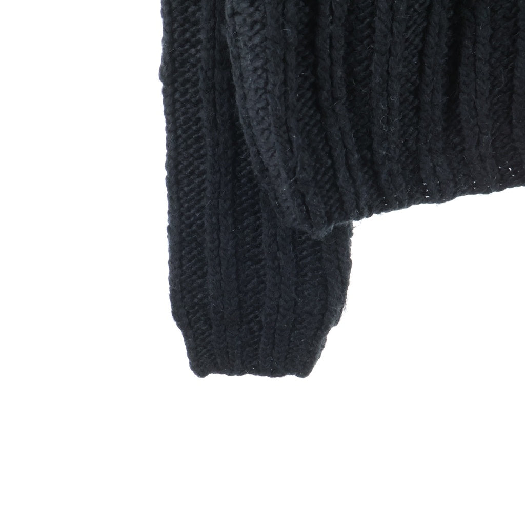 anachronorm(アナクローム) Rib Highneck Sweater ローゲージ リブハイネック ケーブルニットスウェット セーター ブラック ANA241