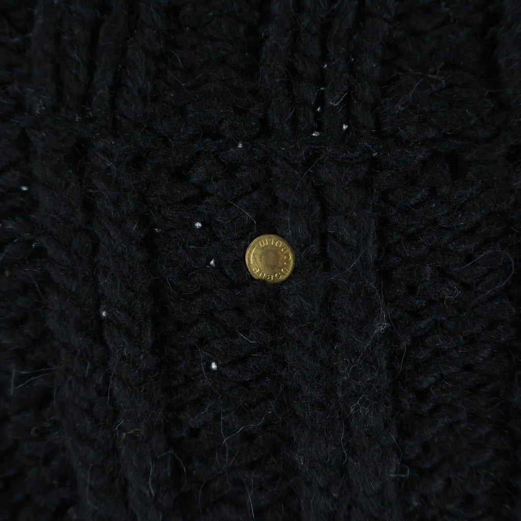 anachronorm(アナクローム) Rib Highneck Sweater ローゲージ リブハイネック ケーブルニットスウェット セーター ブラック ANA241