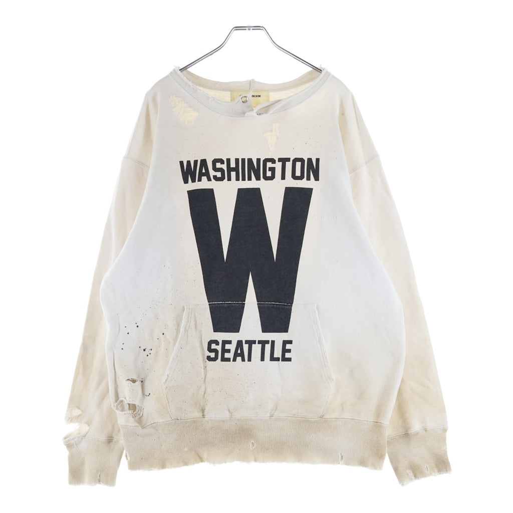 anachronorm(アナクローム) W PRINT CUT-OFF SWEAT PARKA Wプリント カットオフ スウェットシャツ トレーナー グレー AN244