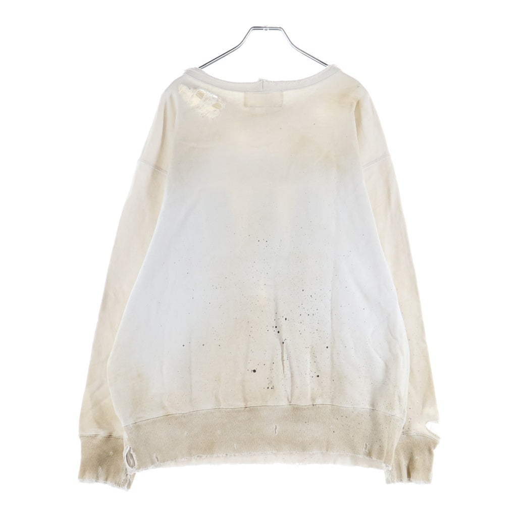 anachronorm(アナクローム) W PRINT CUT-OFF SWEAT PARKA Wプリント カットオフ スウェットシャツ トレーナー グレー AN244