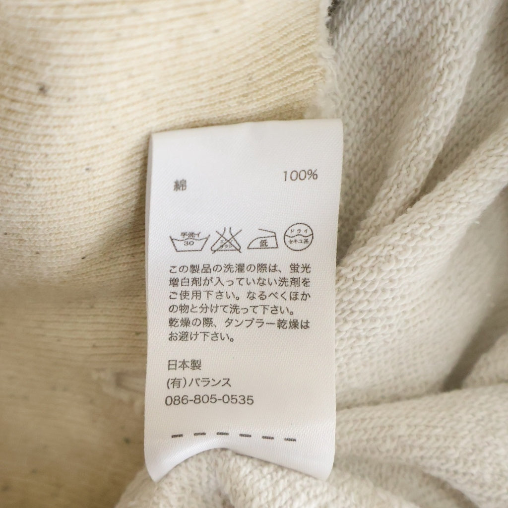 anachronorm(アナクローム) W PRINT CUT-OFF SWEAT PARKA Wプリント カットオフ スウェットシャツ トレーナー グレー AN244