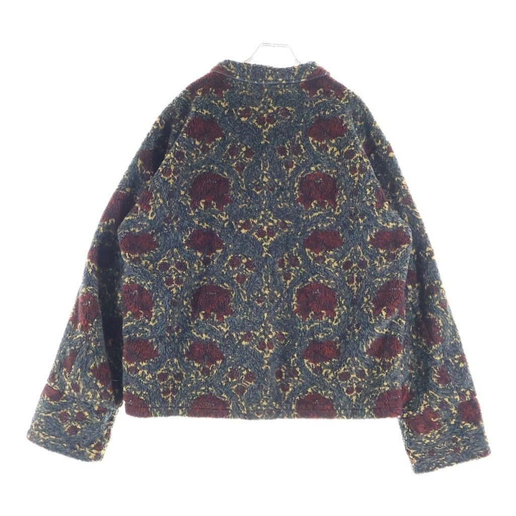 anachronorm(アナクローム) FLEECE CHINA JACKET フリース 総柄 チャイナジャケット グレー AN260