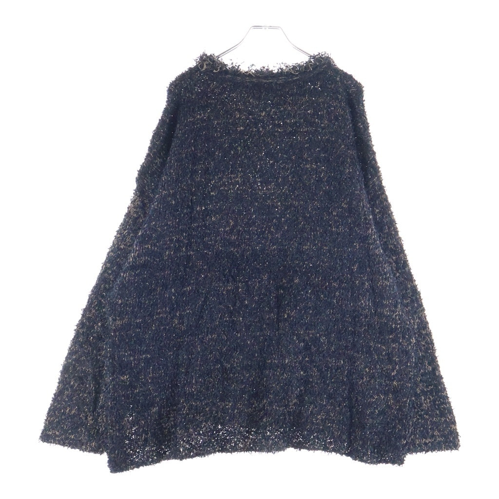 VOO(ヴォー) JAGGED KAMI KNIT ジャグド紙 クルーネックニットスウェット セーター ブラック