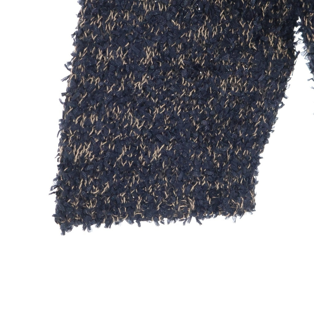 VOO(ヴォー) JAGGED KAMI KNIT ジャグド紙 クルーネックニットスウェット セーター ブラック