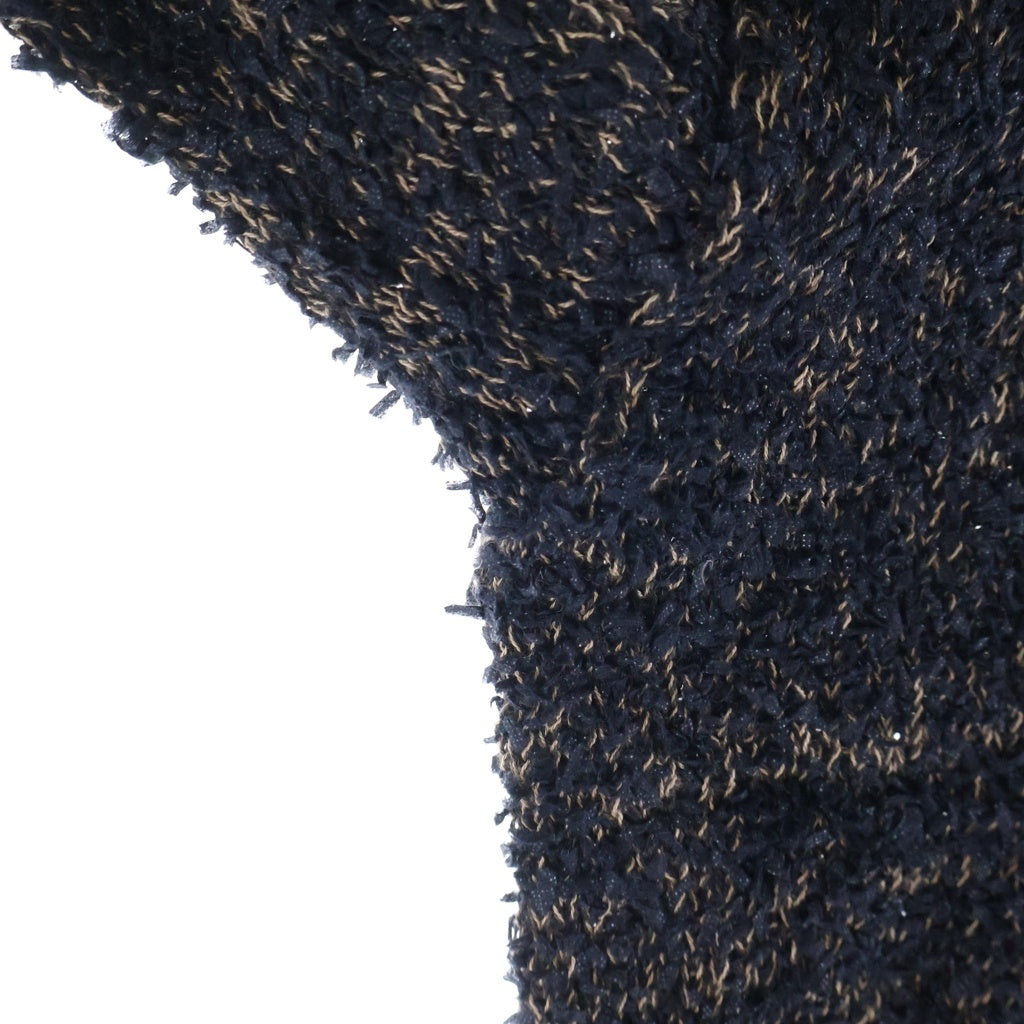 VOO(ヴォー) JAGGED KAMI KNIT ジャグド紙 クルーネックニットスウェット セーター ブラック