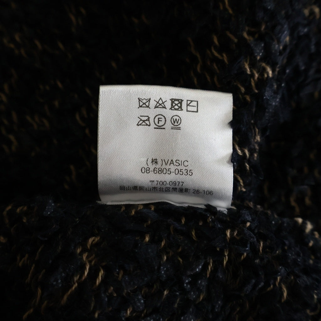 VOO(ヴォー) JAGGED KAMI KNIT ジャグド紙 クルーネックニットスウェット セーター ブラック
