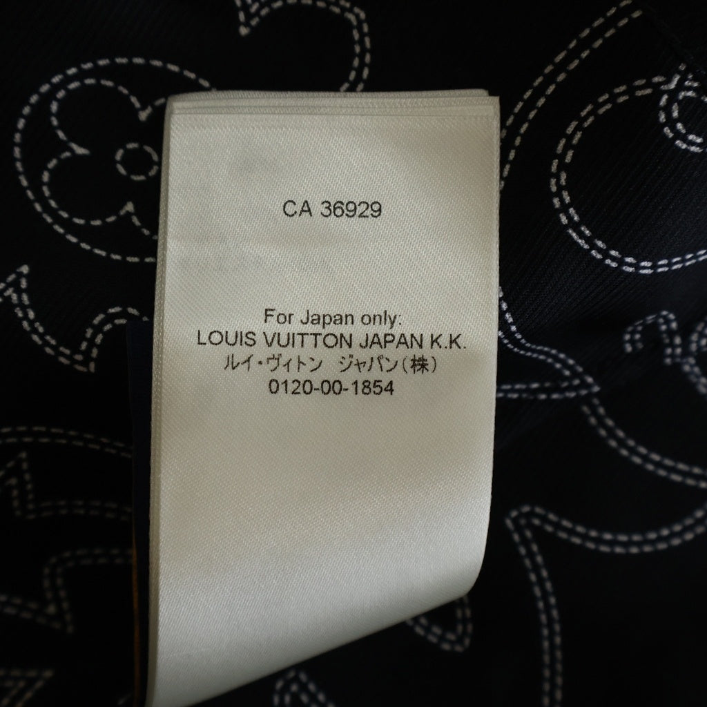 LOUIS VUITTON(ルイヴィトン) 24AW モノグラムプリントデザイン 胸ポケット シルク 長袖シャツ ブラック RM242M MRR HRS80W
