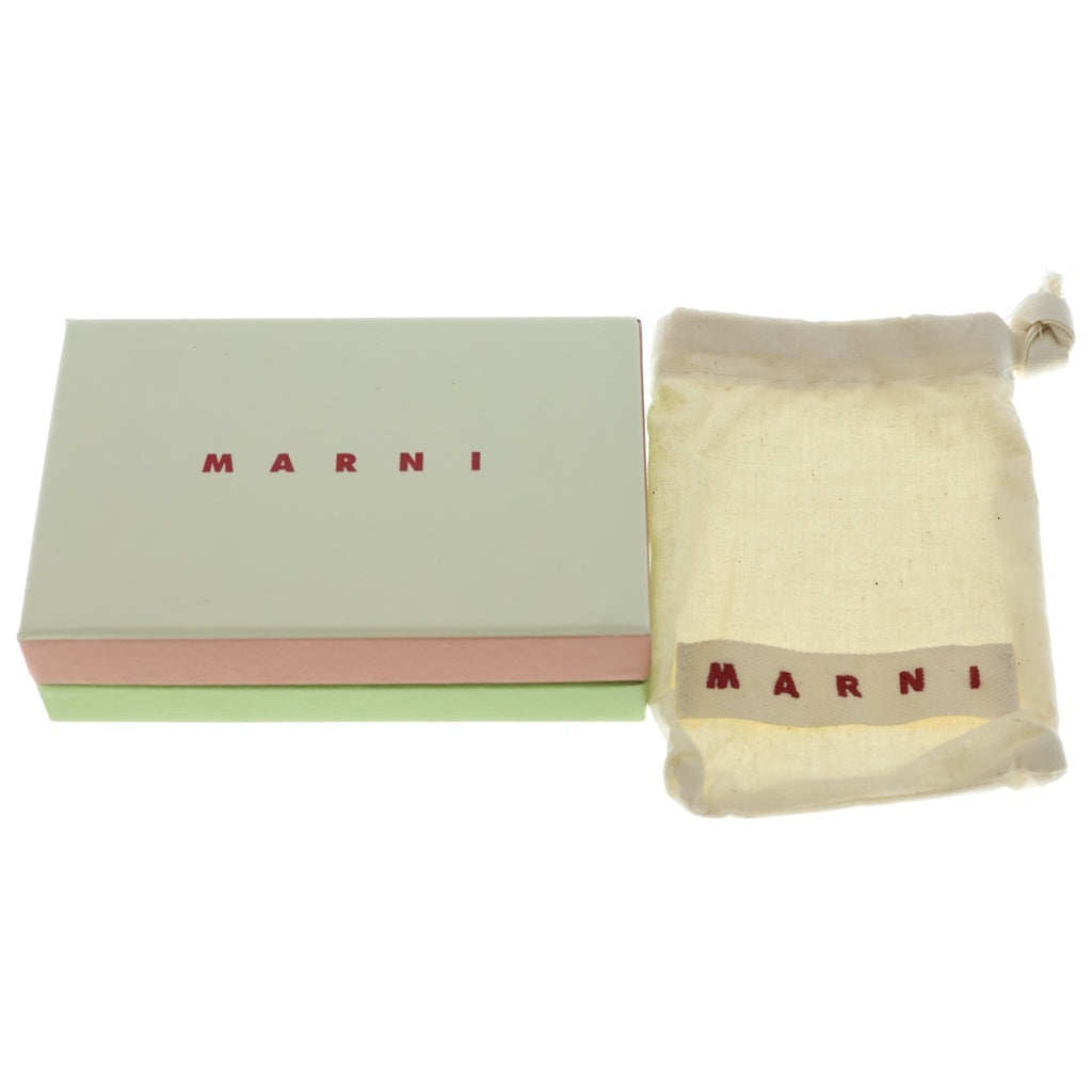 MARNI(マルニ) ZIPPED WALLET レザー 切り替え ミニウォレット フラグメントケース ブラック/ネイビー PFMI0053U0