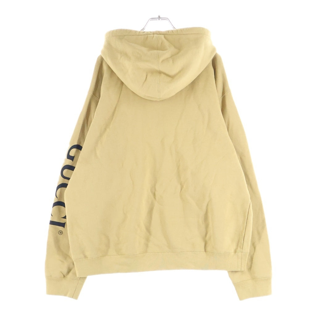 GUCCI(グッチ) ロゴプリント ハーフジップ プルオーバー スウェットパーカー フーディー イエロー 627079 XJCOH