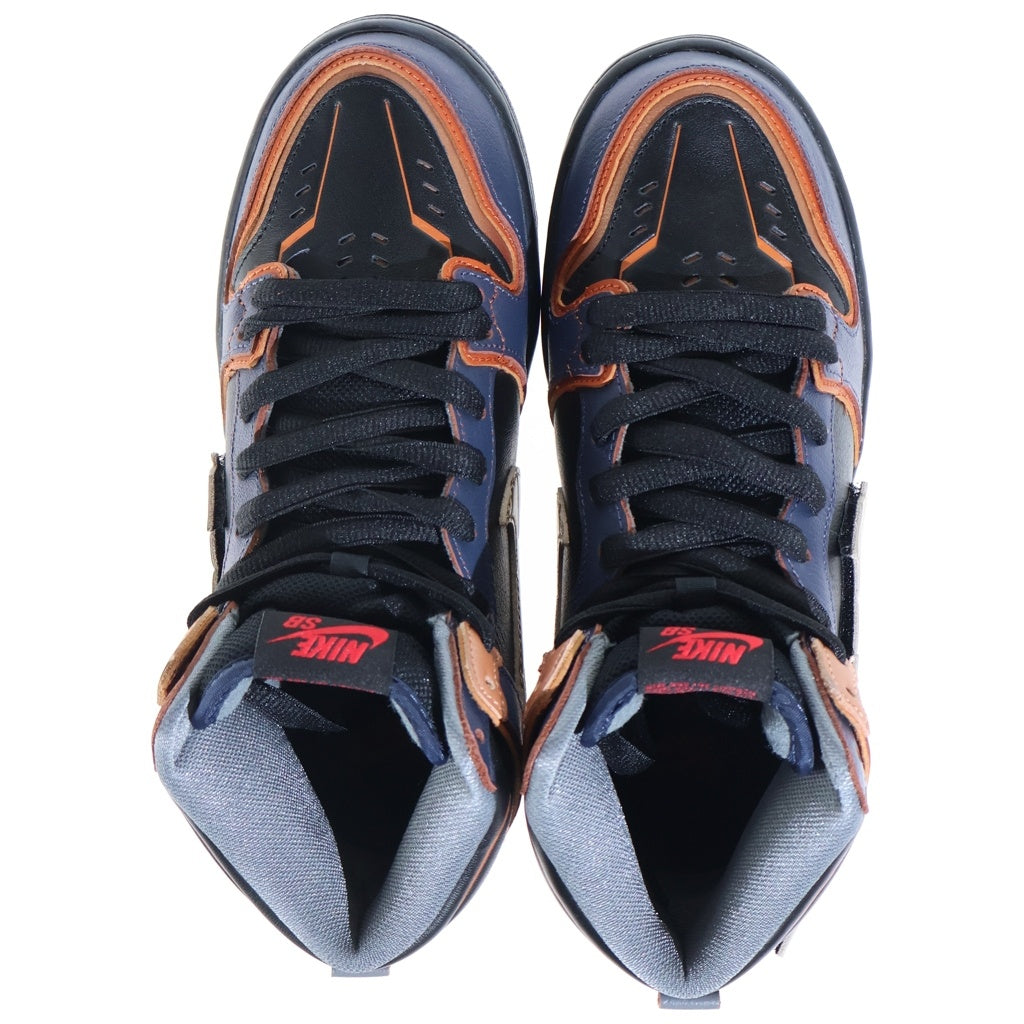 NIKE SB(ナイキエスビー) ×GUNDAM UNICORN DUNK HIGH PRO QS BANSHEE ガンダムユニコーン ダンク プロ バンシィ ハイカットスニーカー レディース ネイビー/ブラック/ゴールド US6/24cm DH7717-400