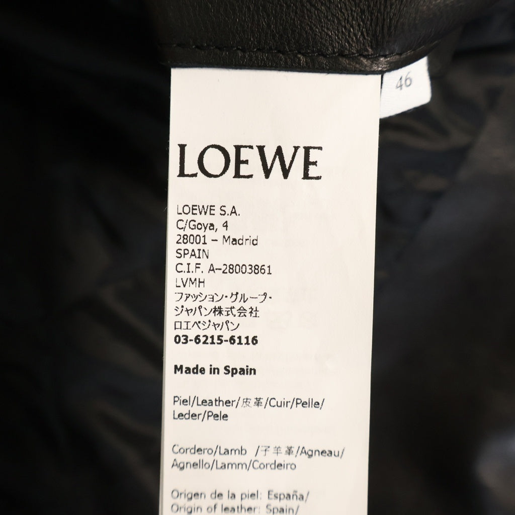 LOEWE(ロエベ) ナパ ラムスキン ダブルライダース レザージャケット ブラック H526Y19L29