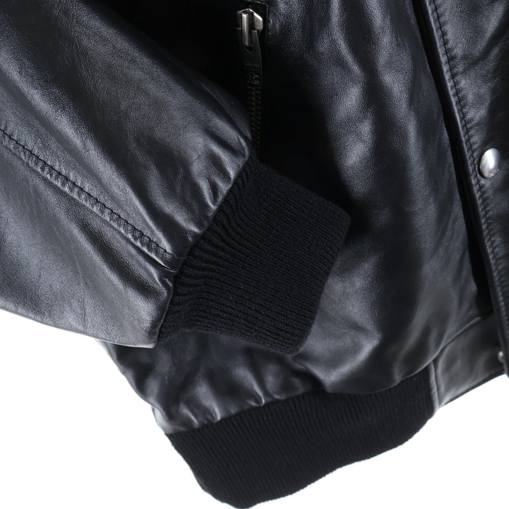 CELINE(セリーヌ) バックロゴプリント カウハイド フーデッドレザージャケット ブラック 2E976195O