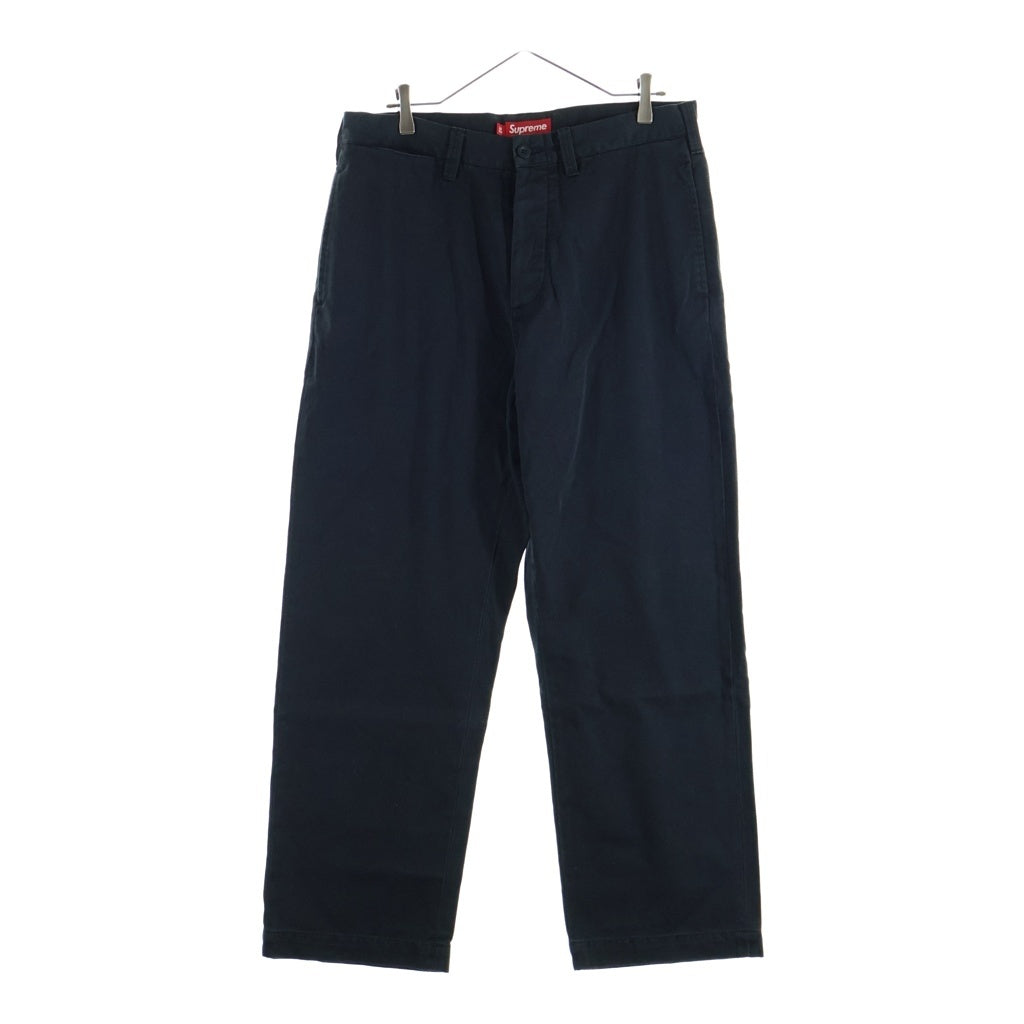 SUPREME(シュプリーム) 25AW Chino Pant コットン ボタンフライ バックロゴエンブロイダリー チノパンツ ブラック