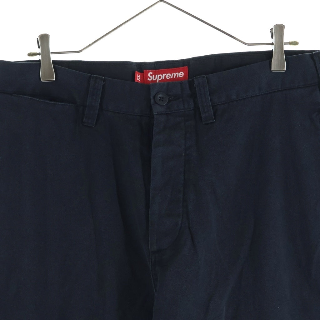 SUPREME(シュプリーム) 25AW Chino Pant コットン ボタンフライ バックロゴエンブロイダリー チノパンツ ブラック