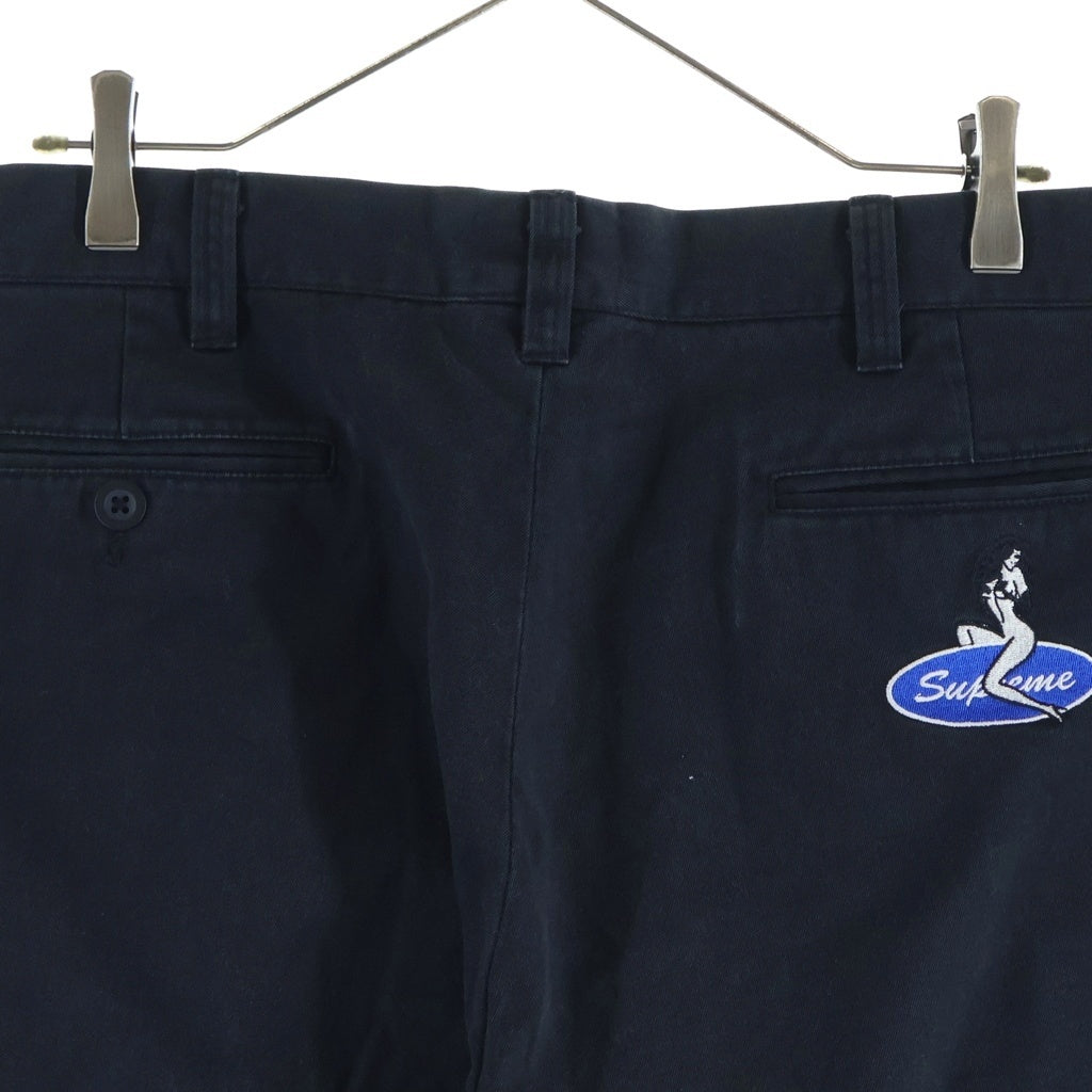 SUPREME(シュプリーム) 25AW Chino Pant コットン ボタンフライ バックロゴエンブロイダリー チノパンツ ブラック