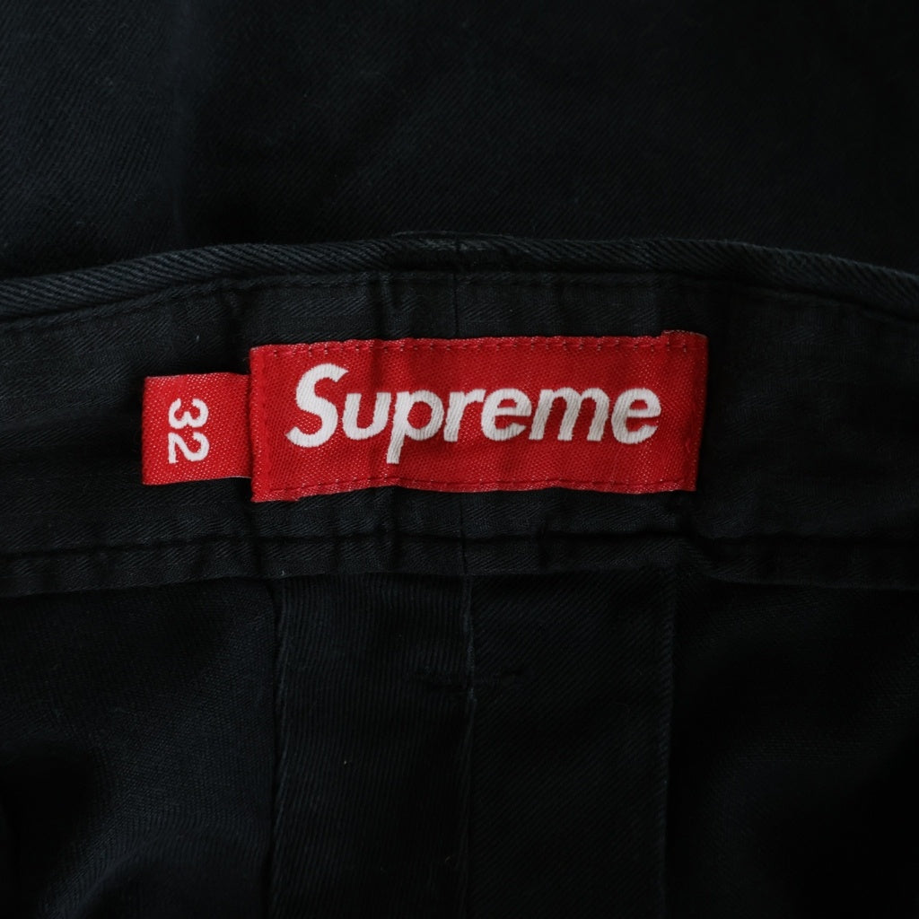SUPREME(シュプリーム) 25AW Chino Pant コットン ボタンフライ バックロゴエンブロイダリー チノパンツ ブラック