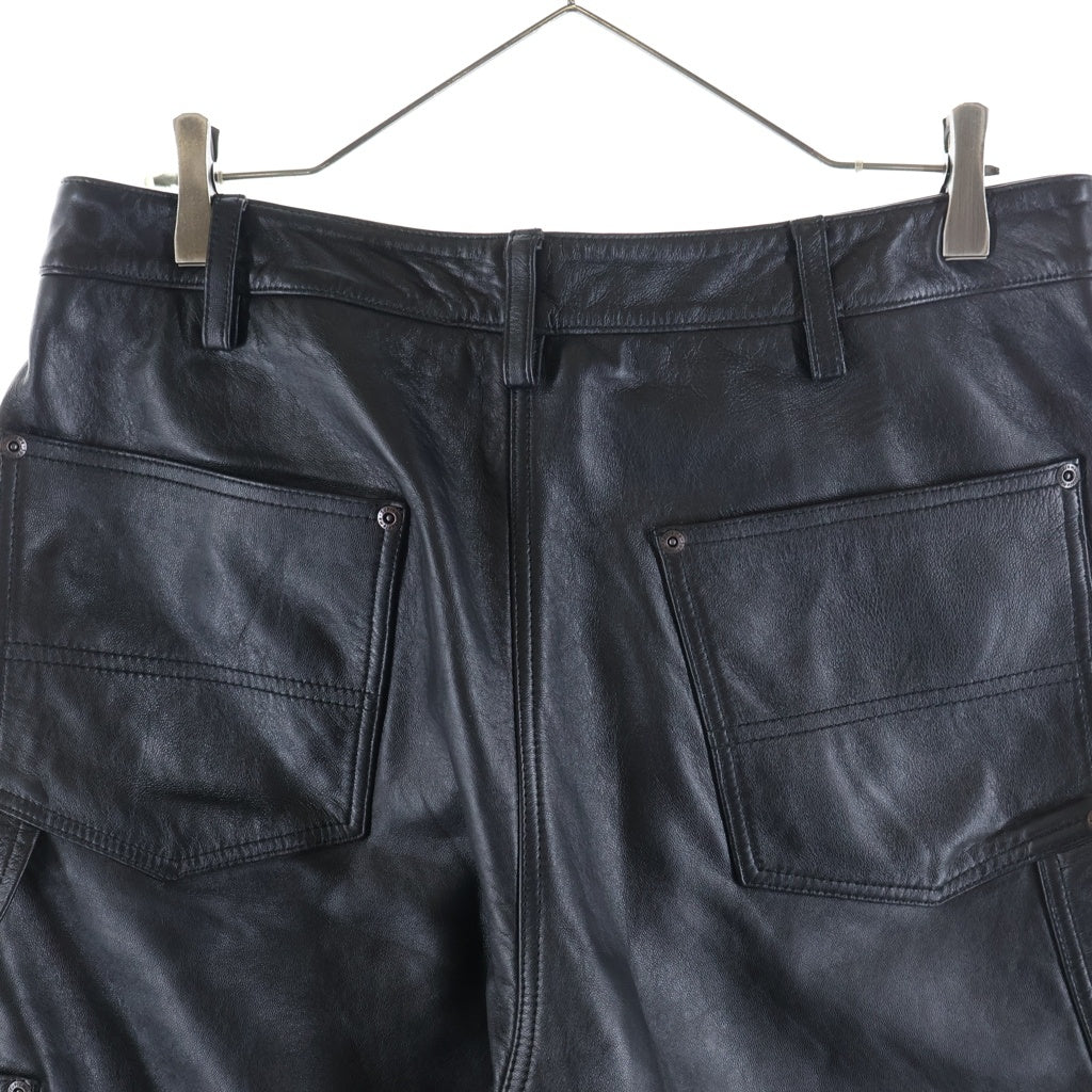 SUPREME(シュプリーム) 26SS Leather Double Knee Painter Short ラムレザー ダブルニー ペインター ハーフパンツ ブラック