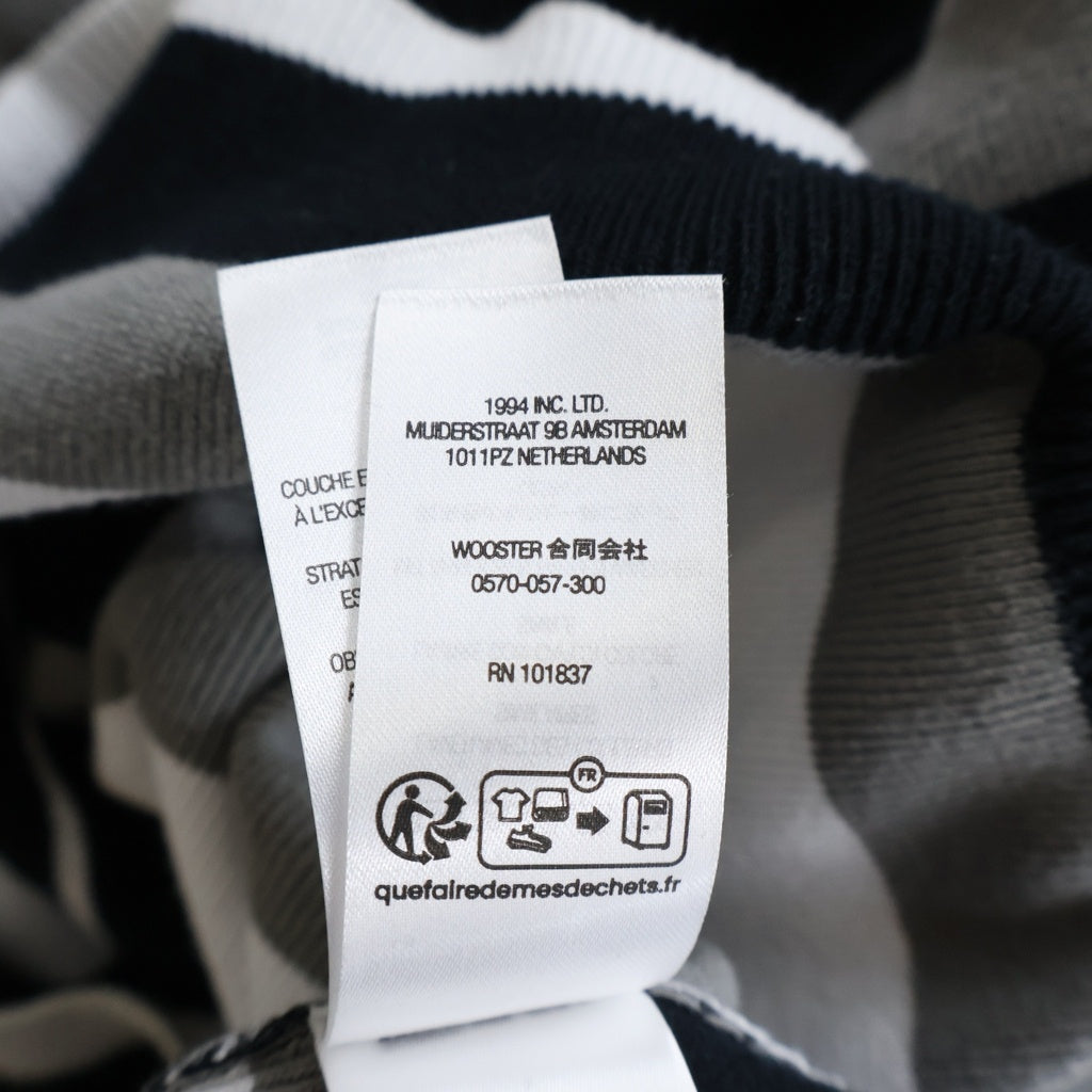 SUPREME(シュプリーム) 24AW Stripe Zip L/S Polo ストライプ ハーフジップ 長袖ポロシャツ ブラック/グレー/ホワイト