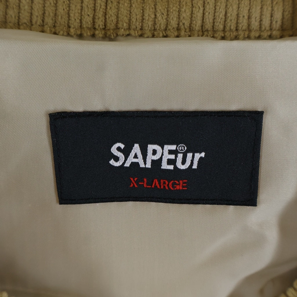 SAPEur(サプール) 24SS CORDUROY TRACK COACH JACKET コーデュロイ 胸ロゴ刺繍 トラックコーチジャケット ブラウン/ホワイト A0023-485