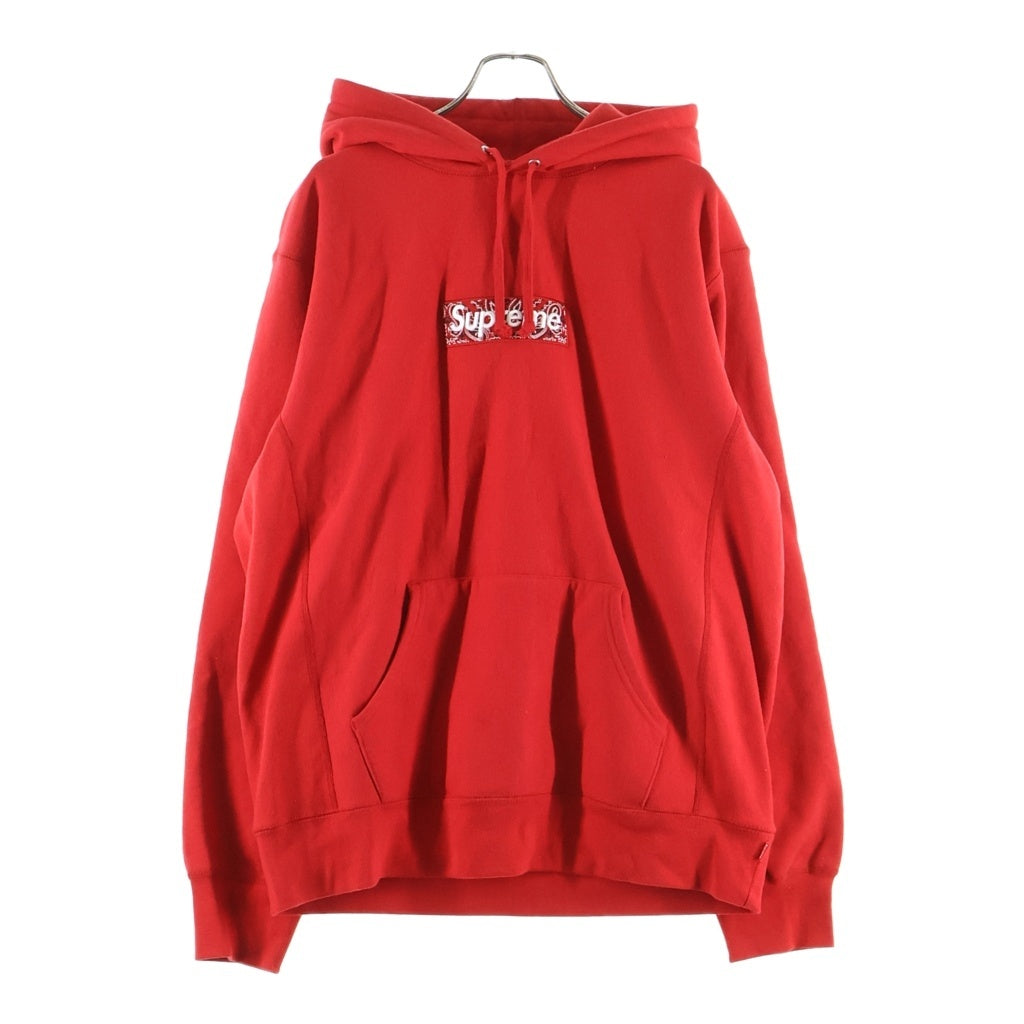 SUPREME(シュプリーム) 19AW Bandana Box Logo Hooded Sweatshirt バンダナボックスロゴ プルオーバースウェットパーカー フーディー レッド