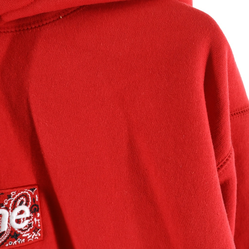 SUPREME(シュプリーム) 19AW Bandana Box Logo Hooded Sweatshirt バンダナボックスロゴ プルオーバースウェットパーカー フーディー レッド