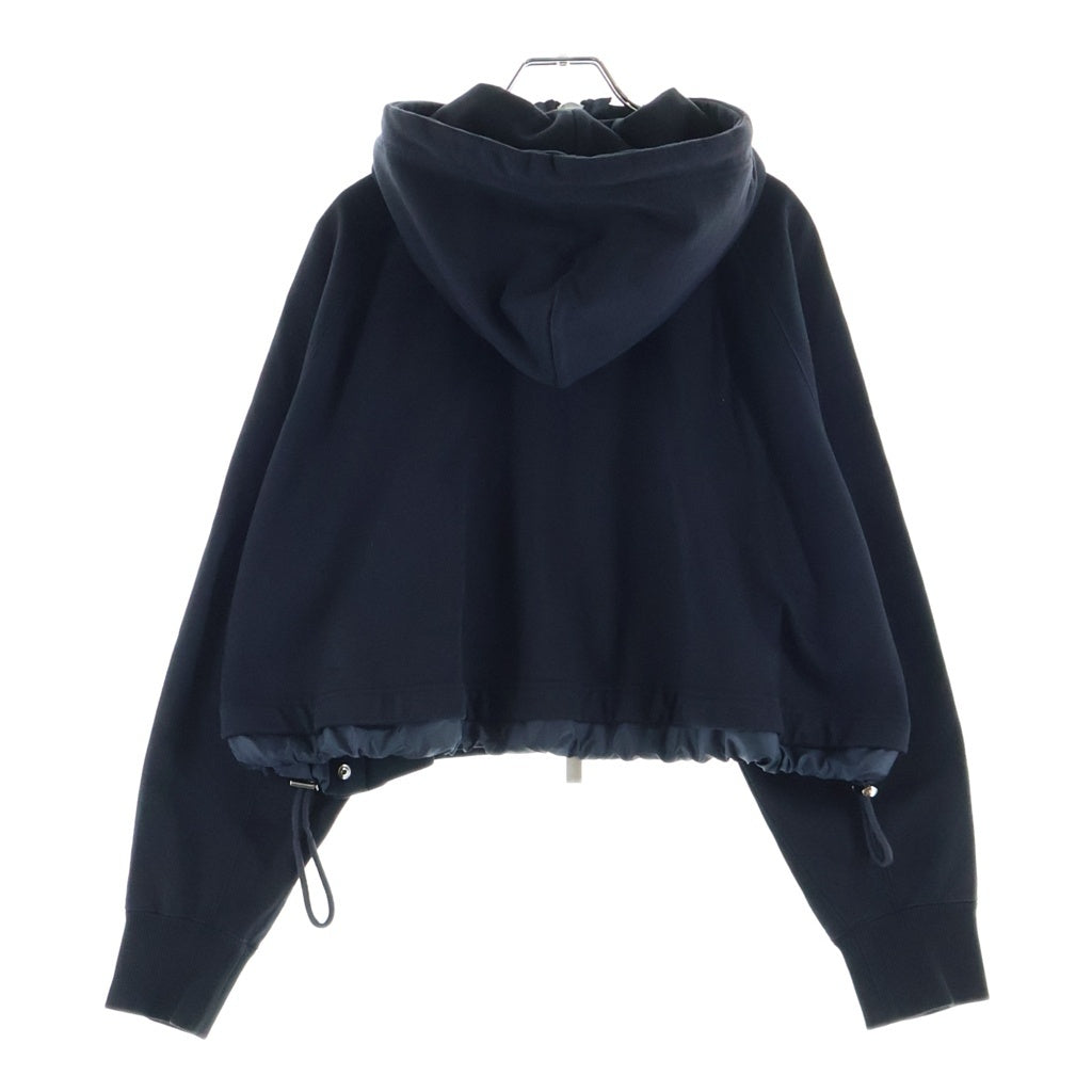 Sacai(サカイ) S Sweat Jersey Hoodie ショート丈 ジップアップフーディー パーカー レディース ブラック SCW-095