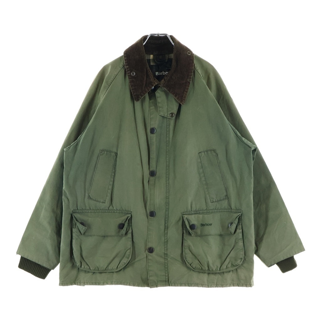 Barbour(バブアー) BEDALE JACKET WASHED ビデイル ウォッシュ加工 裏地チェック ノンオイルドジャケット グリーン