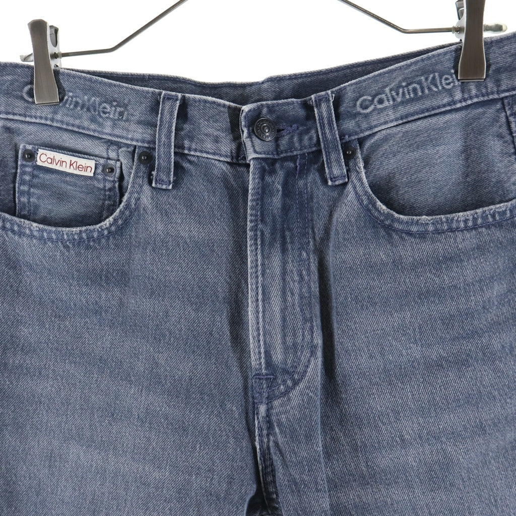 Calvin Klein(カルバンクライン) 90S STRAIGHT ロゴパッチ ジップフライ ストレートデニムパンツ インディゴ 4RF726G