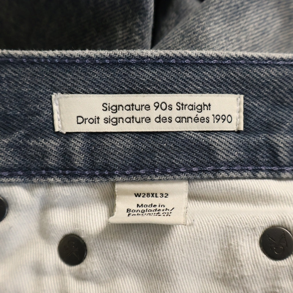 Calvin Klein(カルバンクライン) 90S STRAIGHT ロゴパッチ ジップフライ ストレートデニムパンツ インディゴ 4RF726G