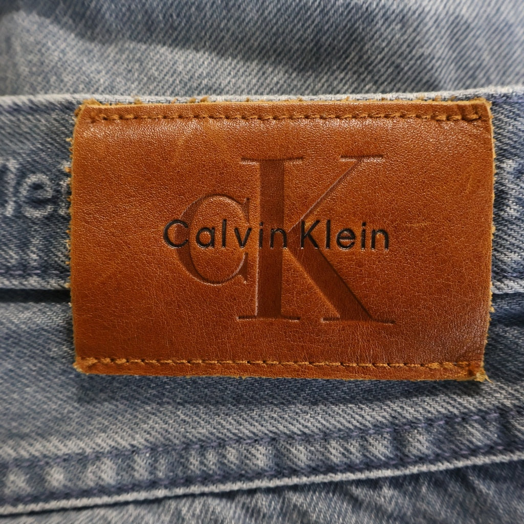 Calvin Klein(カルバンクライン) 90S STRAIGHT ロゴパッチ ジップフライ ストレートデニムパンツ インディゴ 4RF726G